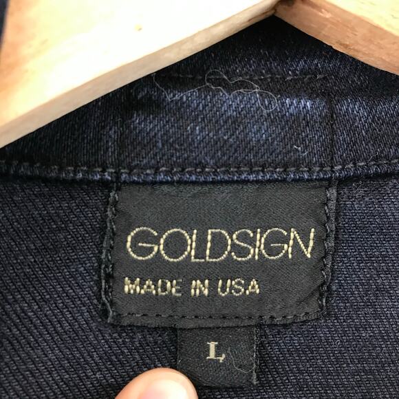GOLDSIGN The Morton Denim Jacket asymmetrical zipper size L‎ - Picture 5 of 10